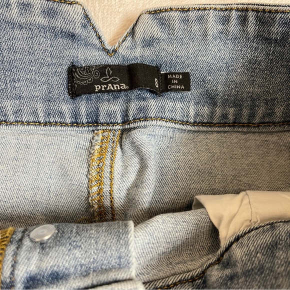 PrAna Y2K Aubrey Denim Mini Skirt Light Wash with Back Slit - Picture 7 of 7